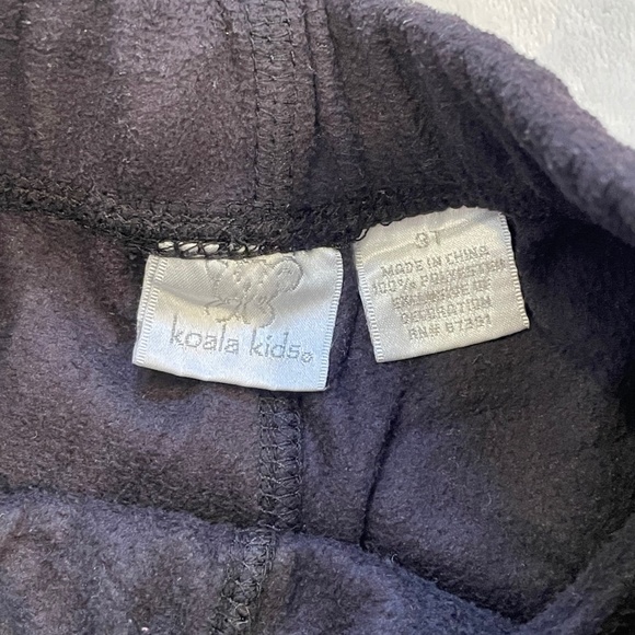 Koala Kids Black Straight Leg Fleece Pants, Size 3T - Picture 3 of 3